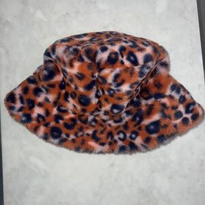 Urban outfitters faux fur bucket hat